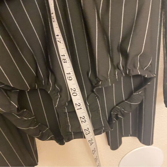 Kelle dance costume 2 piece black pin stripe leotard leggings 5333 103535 LC - Picture 7 of 13